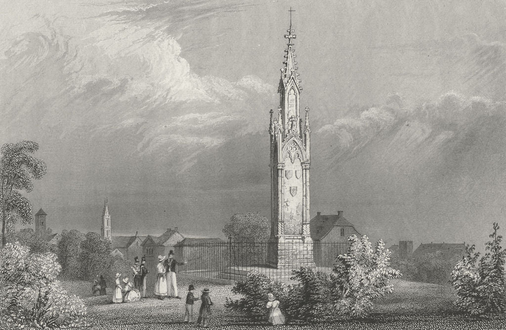 BASEL. Mont, St Jacob. Swiss monument in. Tombleson 1830 old antique print